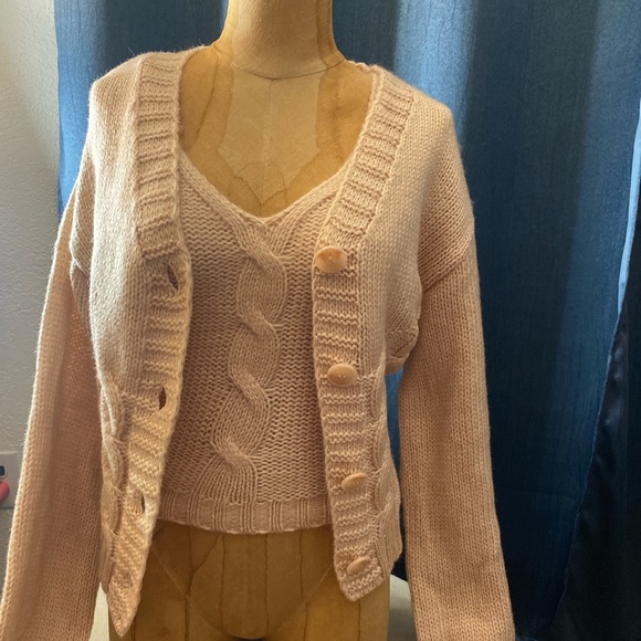 Belle du jour twin set sweater size medium - Picture 2 of 8